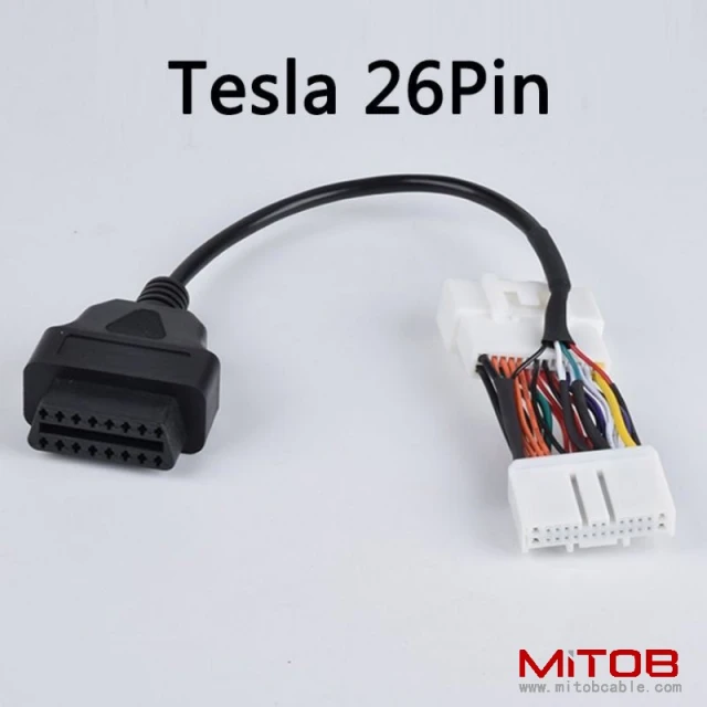 30mm Obd 16pin to Tesla 12pin cable obd2 16pin to Tesla 20pin cable  obd2 to 26pin cable for Tesla