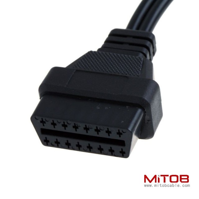 30cm Audi 2x2 to 16 Pin OBD2 Cable Automotive Diagnostic Connection Cable