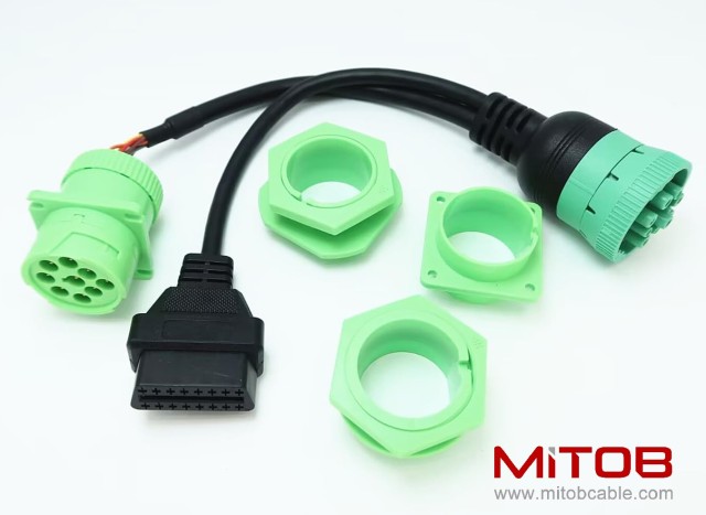 Universal J1939 Male and J1939 Female to OBD2 Spitter Cable for GPS & ELD & Tracker & Code Reader
