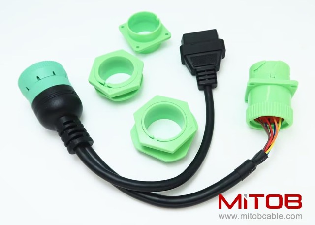 Universal J1939 Male and J1939 Female to OBD2 Spitter Cable for GPS & ELD & Tracker & Code Reader