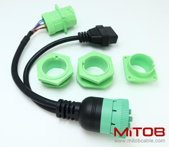 Universal J1939 Male and J1939 Female to OBD2 Spitter Cable for GPS & ELD & Tracker & Code Reader