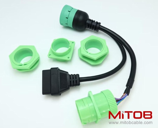 Universal J1939 Male and J1939 Female to OBD2 Spitter Cable for GPS & ELD & Tracker & Code Reader