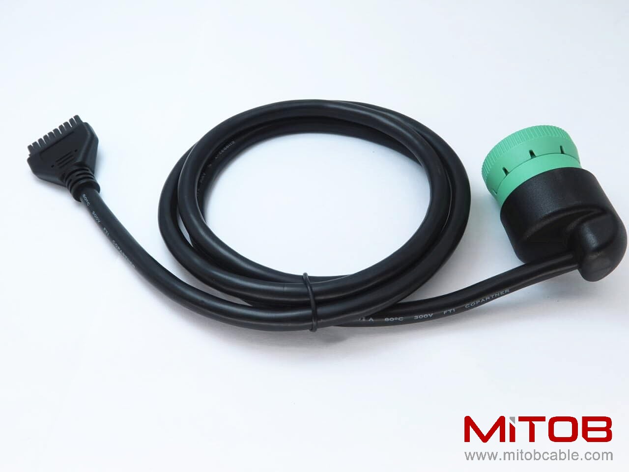 Green 9pin J1939 to 10pin Cable for PT30 ELD Logbook Compliant ECM w/DOT, Compatible with Most Trucks Freighliner & Kenworth, etc