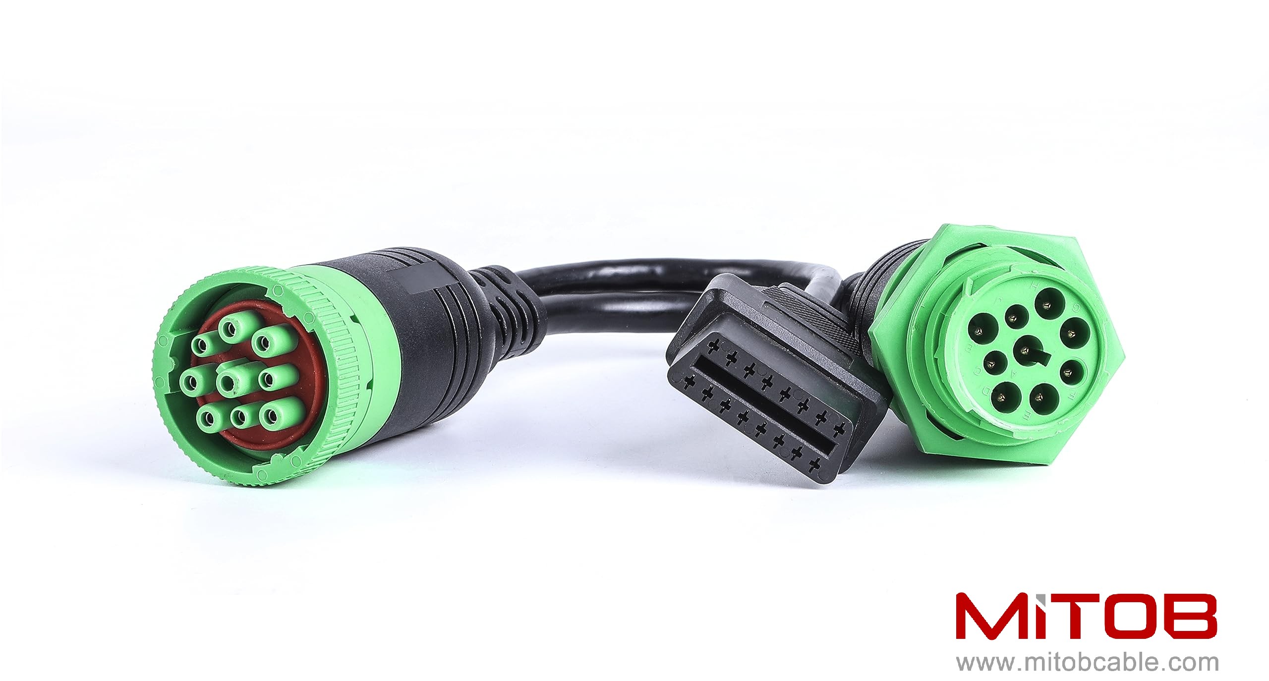 SAE J1939 Type 2 Male to Female to OBD2 Female Port Splitter Cable