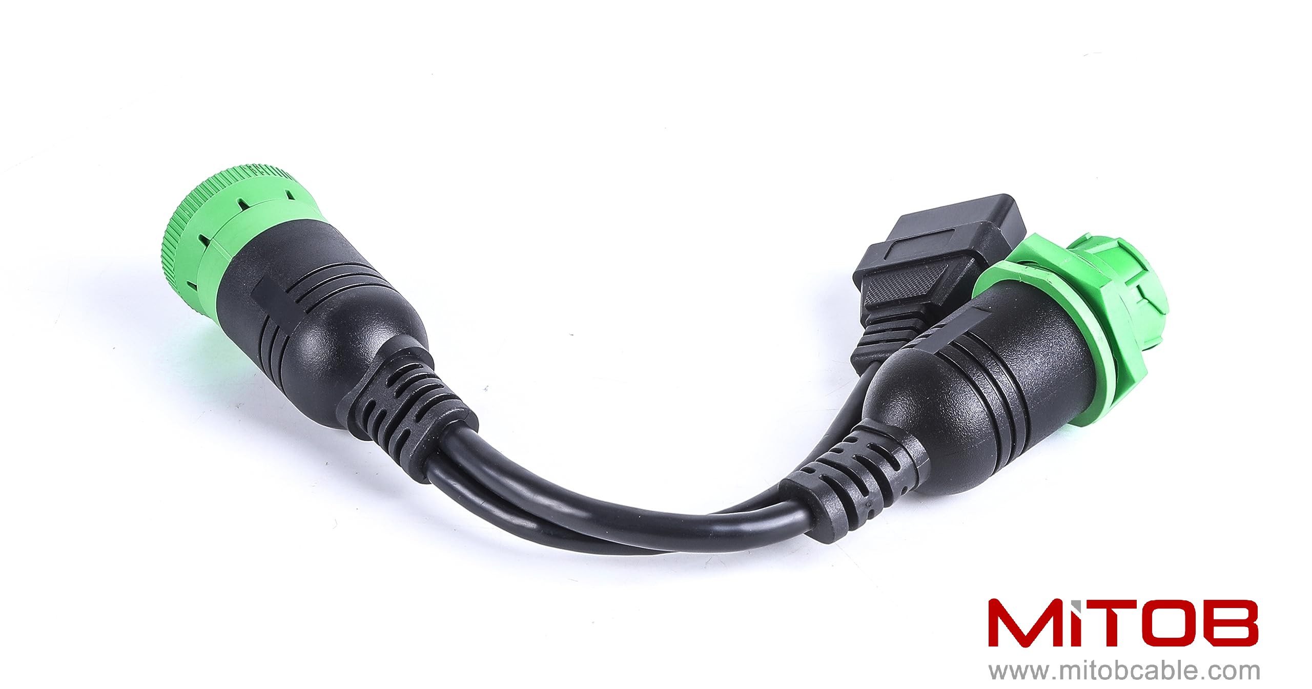 SAE J1939 Type 2 Male to Female to OBD2 Female Port Splitter Cable