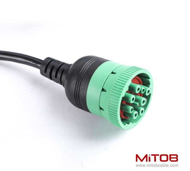 9pin J1939 Male and 6pin J1708 Male to OBD2 Female Port Splitter Y Cable