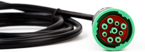 Green Type 2 J1939 Male to Open Pigtail 9pin Cable Truck Diagnostic Scanner Cable 6ft