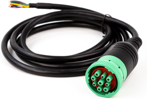 Green Type 2 J1939 Male to Open Pigtail 9pin Cable Truck Diagnostic Scanner Cable 6ft