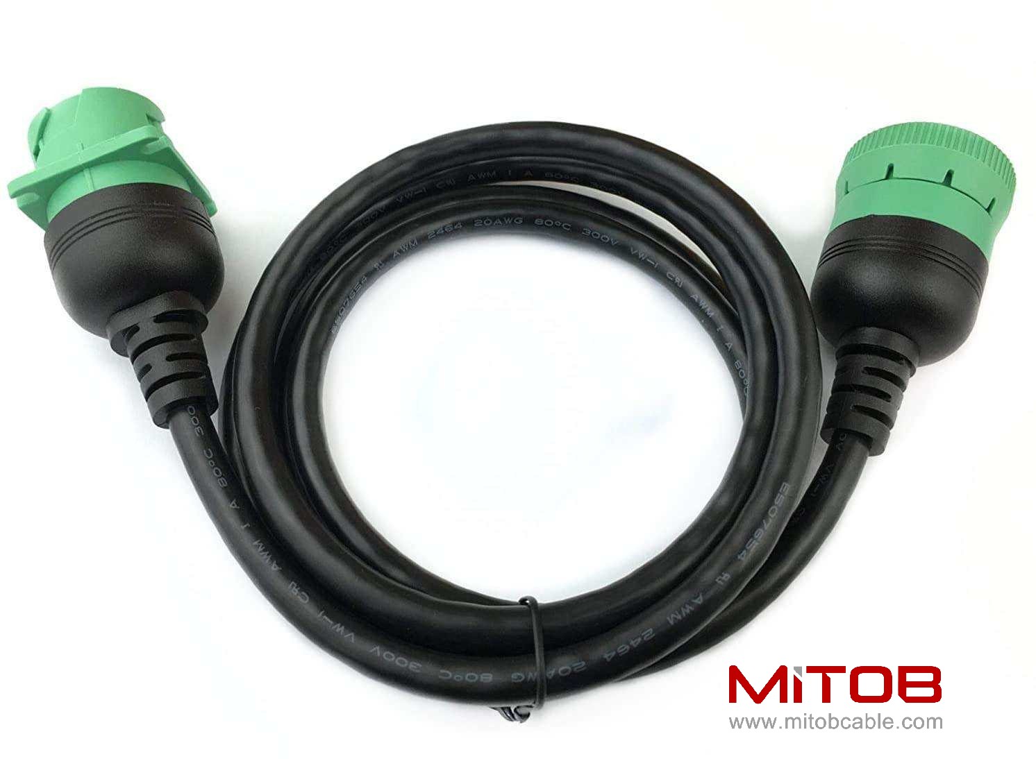 6ft/1.8m J1939 Full 9pin 20AWG Copper Male to Female PVC Extension Cable for Automotive Use for Truck Code Readers