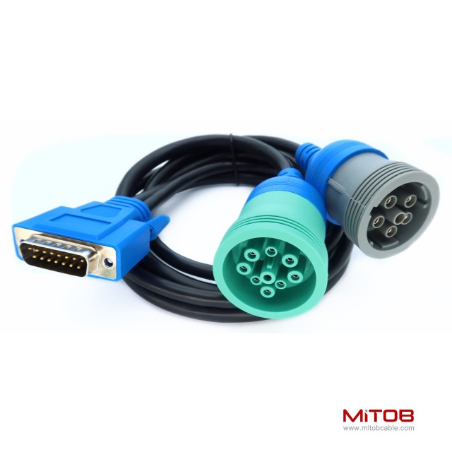 DB15 to 9pin J1939 and 6pin J1708 Splitter Y Cable for USB Link1