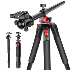 Manbily MPT-284 Aluminium tripod Multifunction Horizontal Center Column Camera Tripod with tripod ball head for DSLR