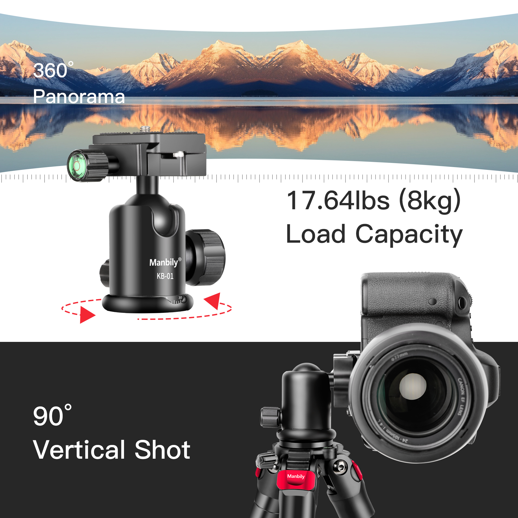 YS-254 Photography Aluminum Travel Tripods Monopod with Ball Head Digital Camera Tripod