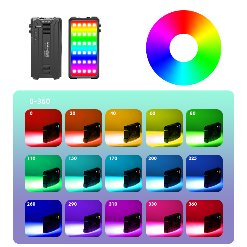 MFL-02RGB补光灯 3种模式 21种视频光效
