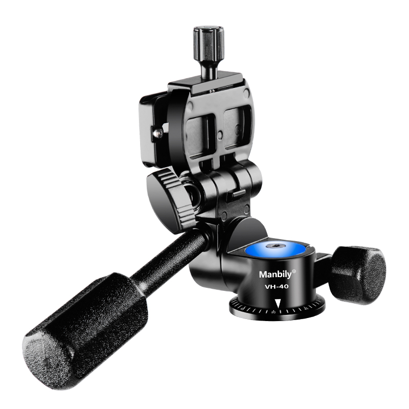 Manbily VH-40 Professional Monopod unipod Tripod Heads 3 Way Fluid Video Pan Head Camera Ball Head