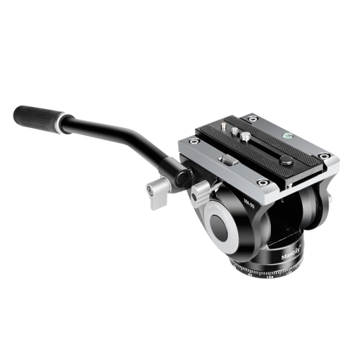 VH-90 Heavy Duty Video DSLR Camera Tripod Fluid Drag Pan Head with 1/4 and 3/8 inches Screws Sliding Plate ball head
