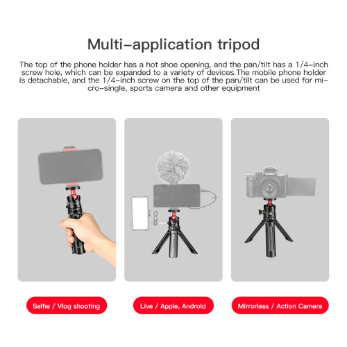 Manbily MT-05 360 Degree Travel Lightweight Mini Video Camera Smartphone Mount Tripod for Mobile Phone