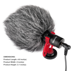 Manbily Manufacturer VM-M10 Condenser Microphone Video Microphone with Windshield for Smartphones DSLR Cameras and Video Camera