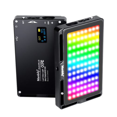 Manbily MFL-08 Rechargeable LED Video Camera Lighting Mini Pocket RGB Photography Light