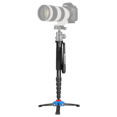Manbily A-555 Lightweight Aluminum Alloy 6 Sections Tripod Stand for Digital Camera Monopod