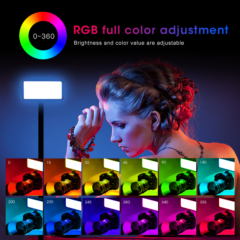 Manbily MFL-07 Built-in Battery Continuous Pocket RGB Video Camera Light light Photography DSLR Phone LED Video Light