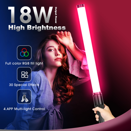 Manbily LS-650 RGB Ice Camera Light RGB Video Light Handheld Photography Light Colorful LED Stick For Studio Photo Videography