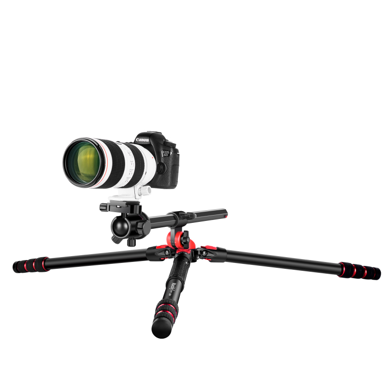 Manbily FPT-284 Aluminium tripod Horizontal Center Column Camera Tripod, with Ball Head Tripod Stand for DSLR