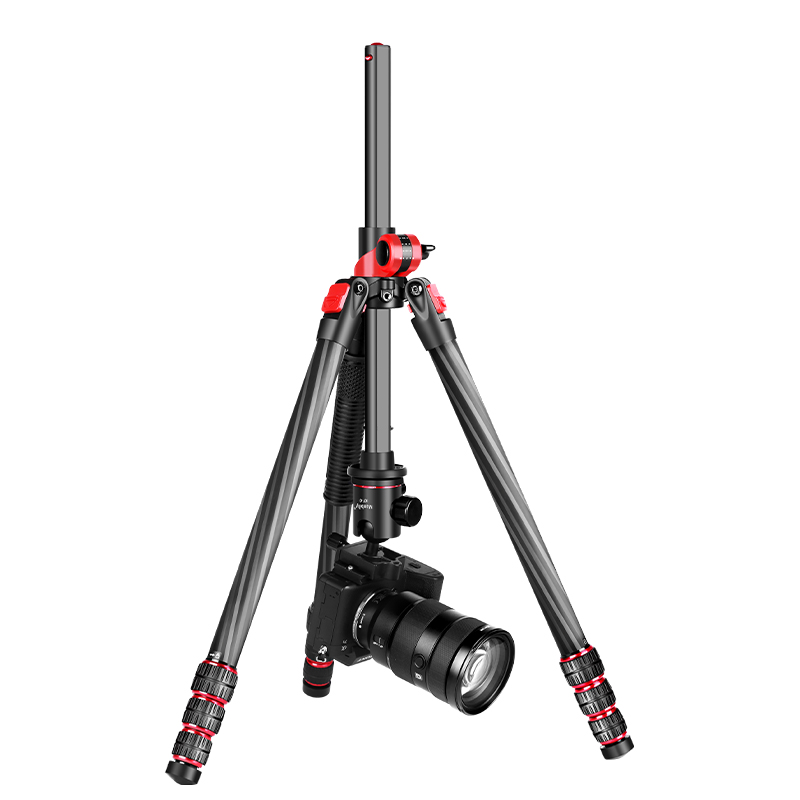 Manbily FPT-284C Carbon Fiber Camera Tripod Monopod Carbon Fiber with Rotatable Center Column, Portable Lightweight, 360 Degree Ball Head for DSLR Camera Camcorder