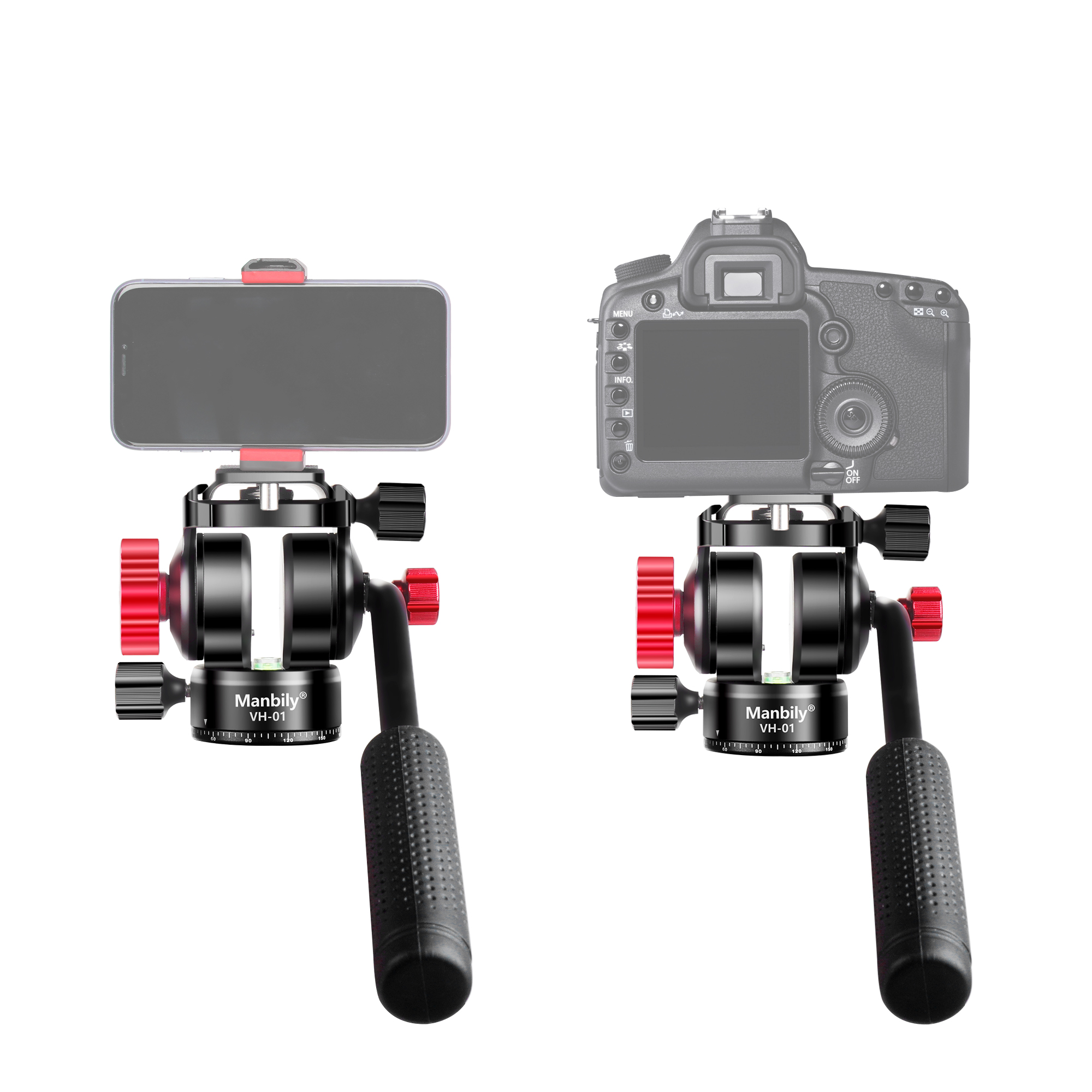 Manbily Video Fluid Head, Video Head for Compact Video Cameras and DSLR Cameras, for Filming, Videography, Vlogging, Live Streaming