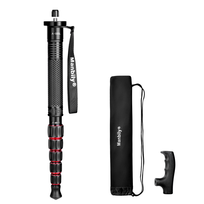 Manbily Camera Monopod Aluminum Portable Compact Lightweight Travel Monopod with Carrying Bag Walking Stick Handle,for DSLR Canon Nikon Sony Video Camcorder,6 Sections up to 61-in