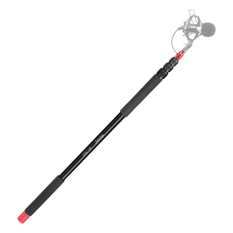 Manbily video microphone aluminum alloy or carbon fiber micro booms pole telescopic pole mic holder for Interviews