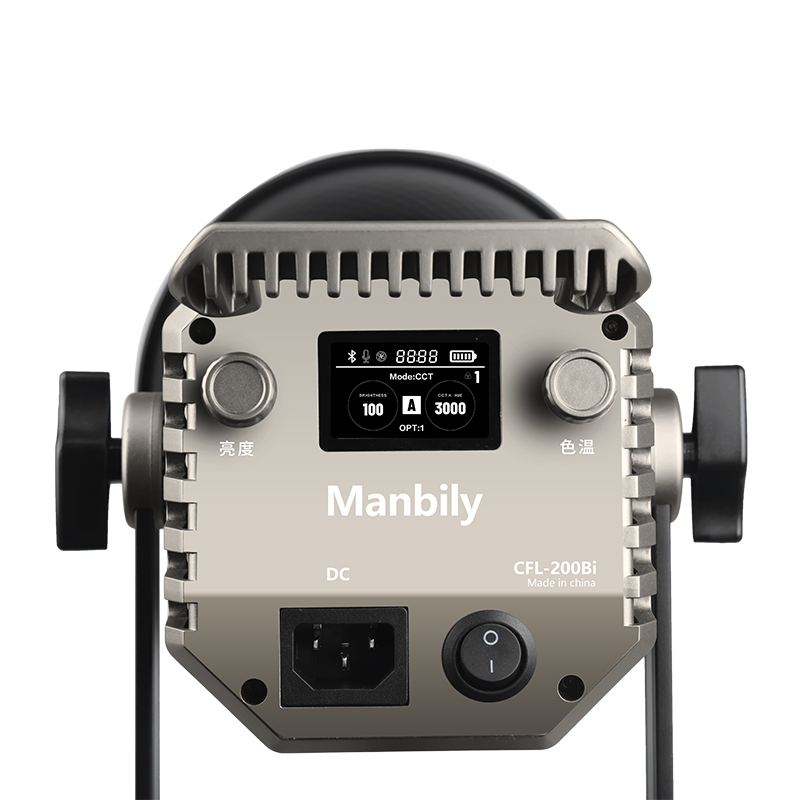 Manbily CFL-200Bi Professional Bi-color 3000K-6500K Video Continuous COB LED Film Photography Studio Light For Video Shooting
