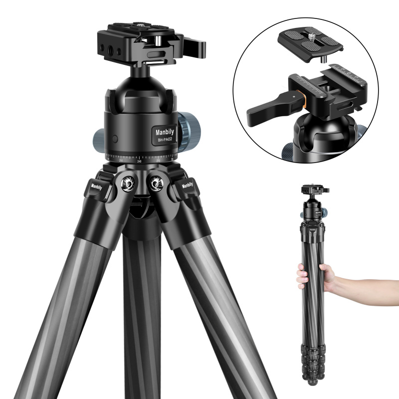 Manbily WZ-324PA Tripod for Shooting & Camera with Picatinny to Arca Swiss Adapter 360° Ball Head Set for Hunting