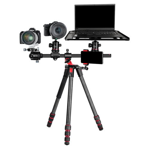 Manbily MPT-284C PRO Horizontal Center Column Tripod Mechanism Carbon Fiber Camera for DV DSLR Portable Travel Tripod