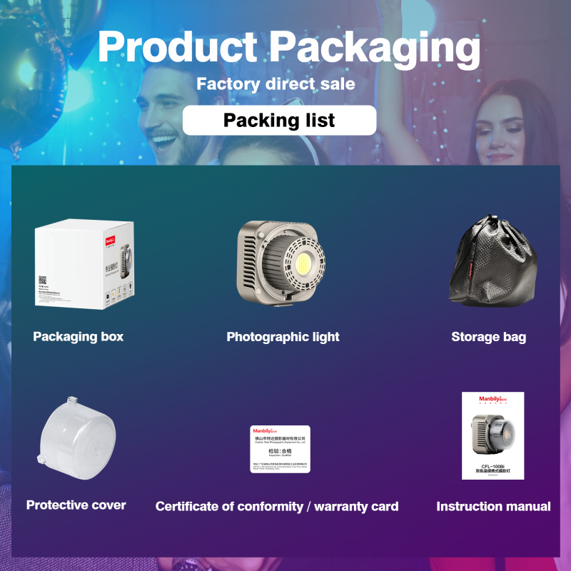 Manbily CFL-100C RGB full-color portable handheld live LED fill light constant 100W adjustable color temperature COB movie lamp