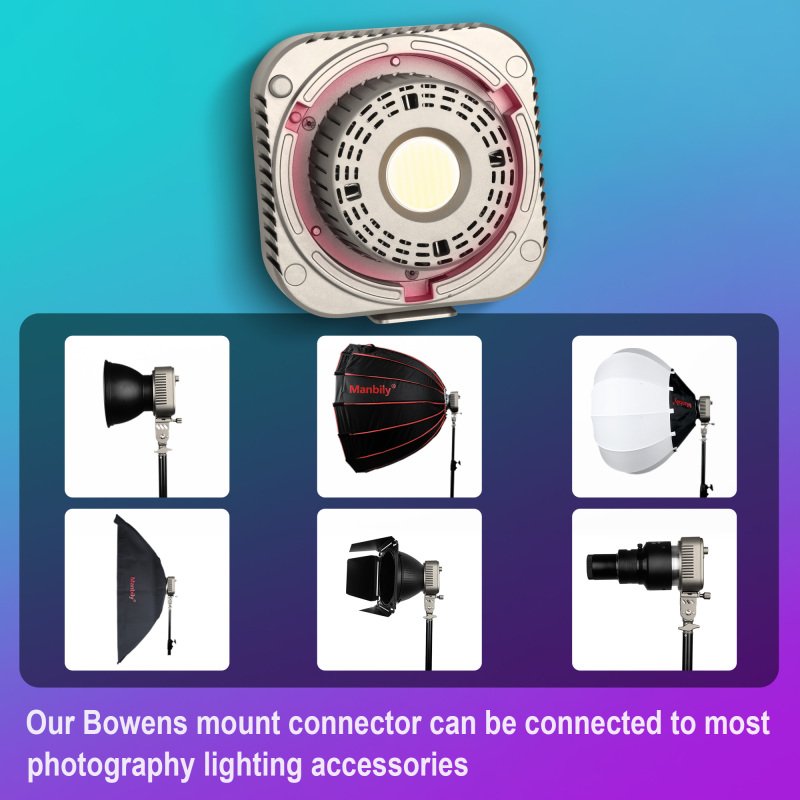 Manbily CFL-100C RGB full-color portable handheld live LED fill light constant 100W adjustable color temperature COB movie lamp