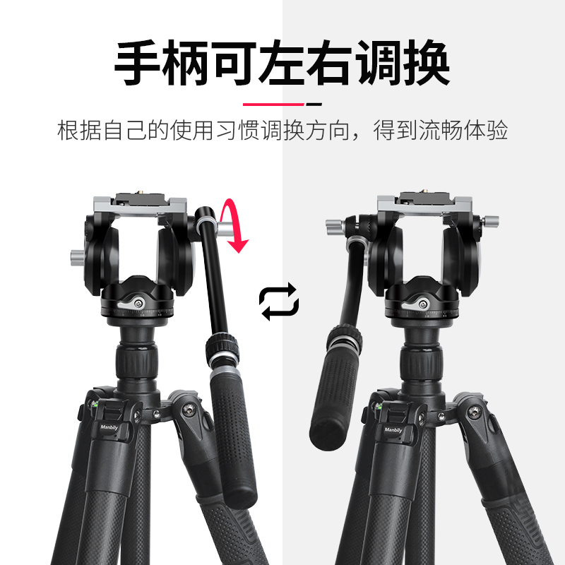 VH-90L Heavy Duty Video DSLR Camera Tripod Fluid Drag Pan Head with 1/4 and 3/8 inches Screws Sliding Plate ball head