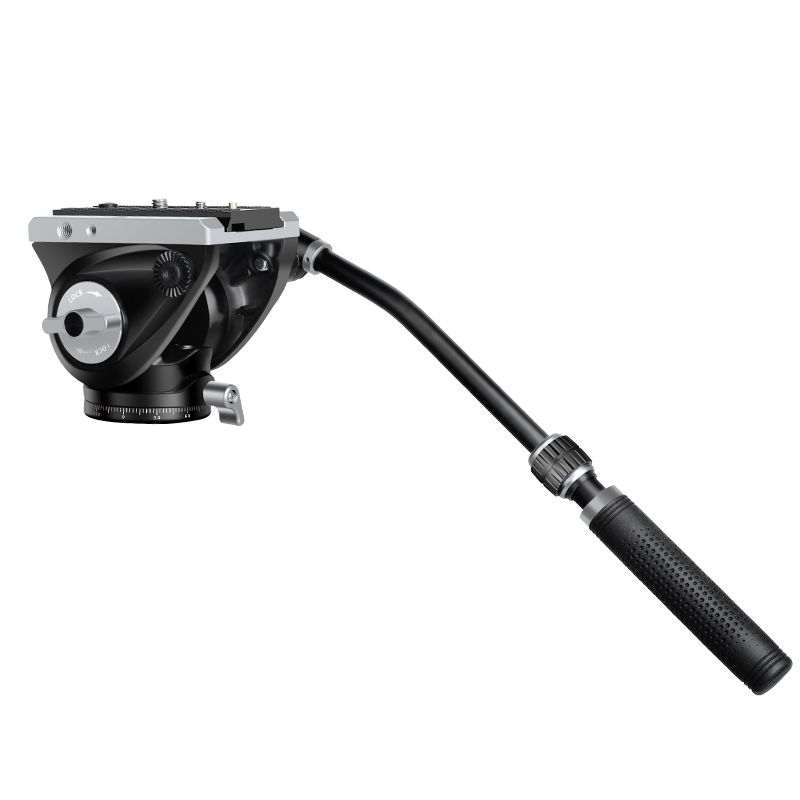 VH-90L Heavy Duty Video DSLR Camera Tripod Fluid Drag Pan Head with 1/4 and 3/8 inches Screws Sliding Plate ball head