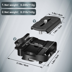Manbily PA-03 Aluminum Shooting Rest Clamp Quick Release Plate Hunting Rest Stand Quick Release Arca Swiss Rail for Tripod