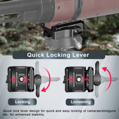 Manbily PA-03 Aluminum Shooting Rest Clamp Quick Release Plate Hunting Rest Stand Quick Release Arca Swiss Rail for Tripod
