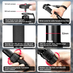 Manbily A-888 Aluminum Telescopic Monopod 3-in-1 Extendable Combination Pole Travel Mini Selfie Stick