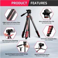 Manbily Camera Carbon Fiber Tripod P-10