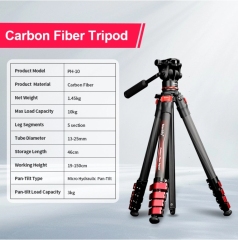 Manbily Camera Carbon Fiber Tripod P-10