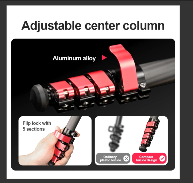 Manbily Camera Carbon Fiber Tripod P-10