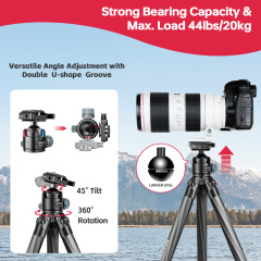 Manbily Hunt Shooting Tripod Outdoor & Camera Arca Swiss Adapter 360° Ball Head Holder WZ-324+PA03