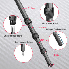 Manbily Hunt Shooting Tripod Outdoor & Camera Arca Swiss Adapter 360° Ball Head Holder WZ-324+PA03