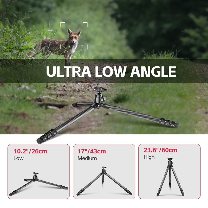 Manbily Hunt Shooting Tripod Outdoor & Camera Arca Swiss Adapter 360° Ball Head Holder WZ-324+PA03