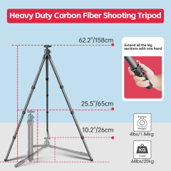 Manbily Hunt Shooting Tripod Outdoor & Camera Arca Swiss Adapter 360° Ball Head Holder WZ-324+PA03