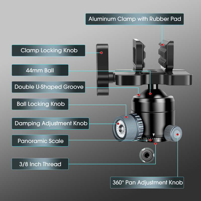 Manbily BH-U3 Professional Hunting Tripod Adapter Aluminum Alloy Quick Detach QD Mount for Outdoor Shooting