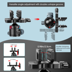 Manbily BH-U3 Professional Hunting Tripod Adapter Aluminum Alloy Quick Detach QD Mount for Outdoor Shooting