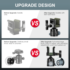 Manbily Professional Aluminum Gun Silicone Clamp Double Lock Ball Head for Hunting Tripod Mount Shooting Stick Rest BH-U7